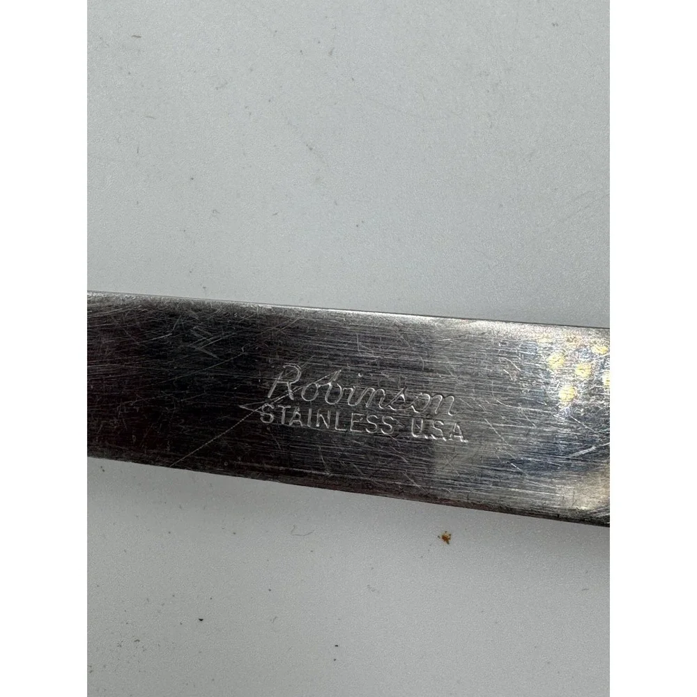 Robinson Vintage Stainless Steel Slotted Serving Spoon with Wood Handle